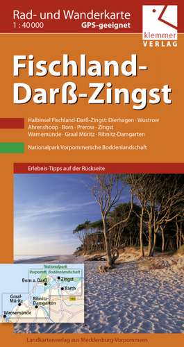 Rad- und Wanderkarte Fischland-Darß-Zingst 1 : 40 000 de Klaus Klemmer