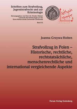 Strafvollzug in Polen - Historische, rechtliche, rechtstatsächliche, menschenrechtliche und international vergleichende Aspekte de Joanna Grzywa-Holten