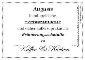 Augusts Erinnerungsschatulle Kaffee und Kuchen de August Dreesbach Verlag