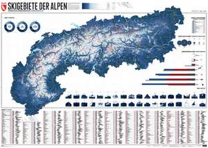 609 Skigebiete der Alpen 1 : 800.000 de Lana Bragin