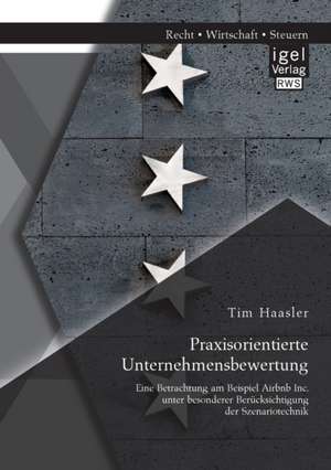 Praxisorientierte Unternehmensbewertung. Eine Betrachtung am Beispiel Airbnb Inc. unter besonderer Berücksichtigung der Szenariotechnik de Tim Haasler