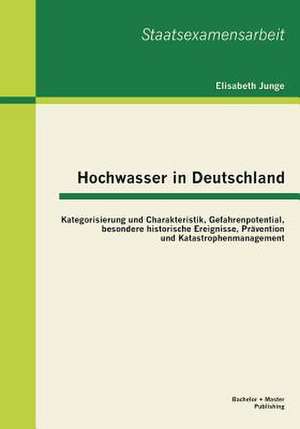 Hochwasser in Deutschland: Kategorisierung Und Charakteristik, Gefahrenpotential, Besondere Historische Ereignisse, Pravention Und Katastrophenma de Elisabeth Junge