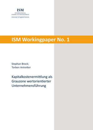 Kapitalkostenermittlung als Grauzone wertorientierter Unternehmensführung de Stephan Brock