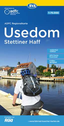 ADFC-Regionalkarte Usedom Stettiner Haff, 1:75.000, mit Tagestourenvorschlägen, reiß- und wetterfest, E-Bike-geeignet, GPS-Tracks Download de Allgemeiner Deutscher Fahrrad-Club e.V. (ADFC)