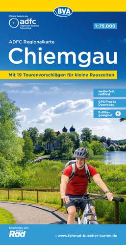 ADFC-Regionalkarte Chiemgau 1:75.000, mit Tagestourenvorschlägen, reiß- und wetterfest, E-Bike-geeignet, GPS-Tracks Download de Allgemeiner Deutscher Fahrrad-Club e. V. (ADFC)