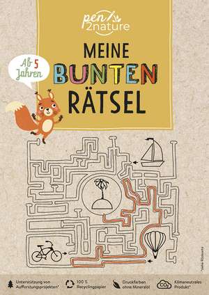 Meine bunten Rätsel. Nachhaltiger Rätselblock für Kinder ab 5 Jahren de Pen2nature