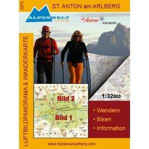 St. Anton am Arlberg 1 : 32 500 Luftbildpanorama & Wanderkarte