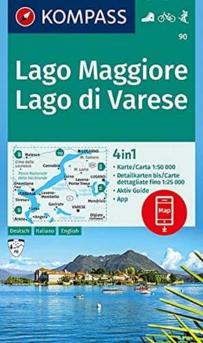 Lago Maggiore, Lago di Varese 1:50 000 de Kompass-Karten Gmbh