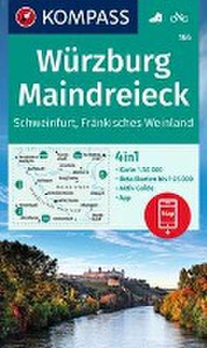 KOMPASS Wanderkarte 166 Würzburg, Maindreieck, Schweinfurt, Fränkisches Weinland 1:50.000