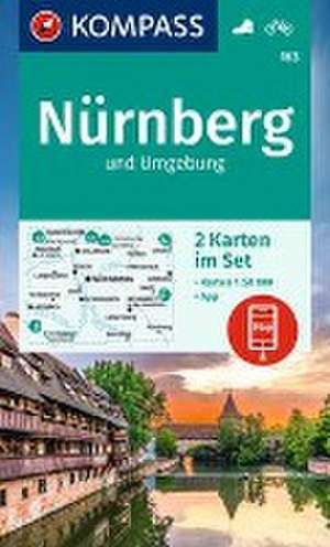 KOMPASS Wanderkarten-Set 163 Nürnberg und Umgebung (2 Karten) 1:50.000