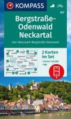 KOMPASS Wanderkarten-Set 827 Bergstraße-Odenwald, Neckartal, Geo-Naturpark Bergstraße-Odenwald (2 Karten) 1:50.000