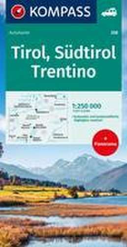 KOMPASS Autokarte Tirol, Südtirol, Trentino/Tirolo, Alto Adige, Trentino 1:250.000