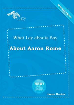 What Lay Abouts Say about Aaron Rome de James Hacker