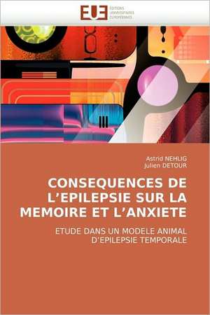 Consequences de L''Epilepsie Sur La Memoire Et L''Anxiete de Astrid NEHLIG