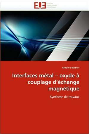 Interfaces Metal Oxyde a Couplage D'Echange Magnetique: Quand Les Difficultes Deviennent Opportunites de Antoine Barbier