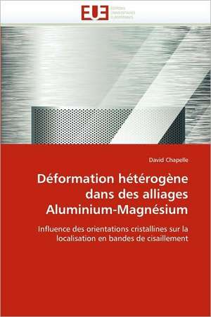 Deformation Heterogene Dans Des Alliages Aluminium-Magnesium: Biodiversite Et Biovalorisation de David Chapelle