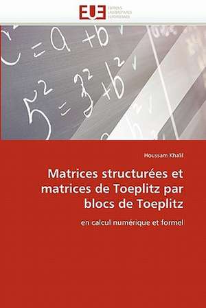 Matrices Structurees Et Matrices de Toeplitz Par Blocs de Toeplitz: Un Chancre Ou Une Chance? de Houssam Khalil