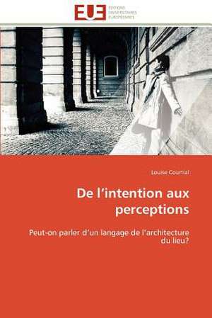 de L Intention Aux Perceptions: L''Exemple Du Village de Wodobere de Louise Courtial