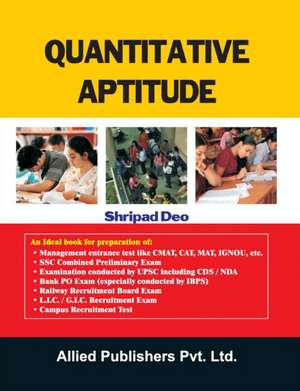 Quantitative Aptitude de Shripad Deo