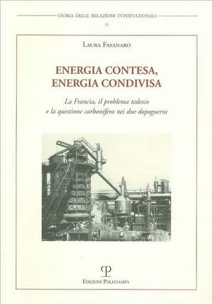 Energia Contesa, Energia Condivisa: La Francia, il Problema Tedesco E la Questione Carbonifera Nei Due Dopoguerra de Laura Fasanaro