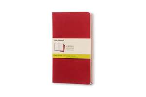 Moleskine Plain Cahier L - Red Cover (3 Set) de SIN AUTOR