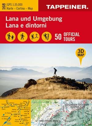 3D-Wanderkarte Lana und Umgebung 1 : 35 000 de Athesia Tappeiner Verlag