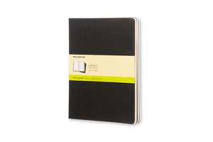 Moleskine Plain Cahier Xl - Black Cover (3 Set) de Moleskine