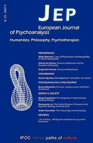 Jep European Journal of Psychoanalysis 25 de Sergio Benvenuto