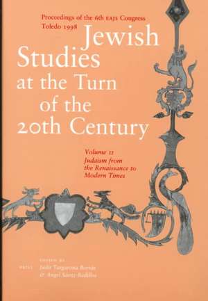 Jewish Studies at the Turn of the Twentieth Century: Volume 2: Judaism from the Renaissance to Modern Times de Angel Sáenz-Badillos