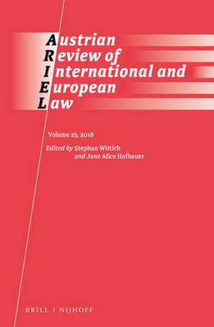 Austrian Review of International Law (2018) de Stephan Wittich