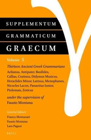 Supplementum Grammaticum Graecum 5: Thirteen Ancient Greek Grammarians: Aelianus, Antipater, Basilides, Callias, Cratinus, Didymus Musicus, Heraclides Minor, Latinus, Menophanes, Nicocles Lacon, Panaetius Iunior, Ptolemais, Zoticus de Fausto Montana