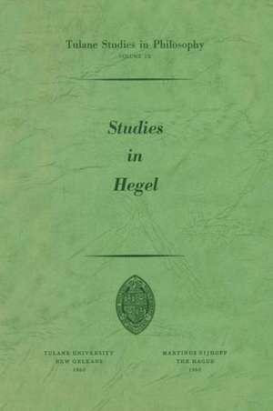 Studies in Hegel: Reprint 1960 de Alan B. Brinkley