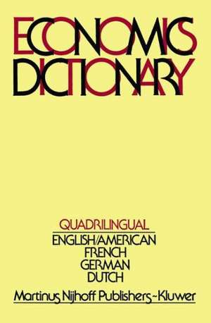 Quadrilingual Economics Dictionary de F.J. de Jong