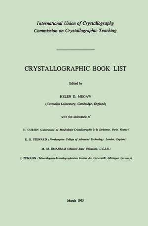 Crystallographic Book List de H. Curien