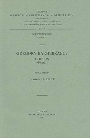 Gregory Barhebraeus Ethicon, Memra I de Herman G. B. Teule