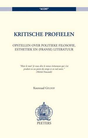 Kritische Profielen: Opstellen Over Politieke Filosofie, Esthetiek En (Franse) Literatuur de Luc Panhuysen