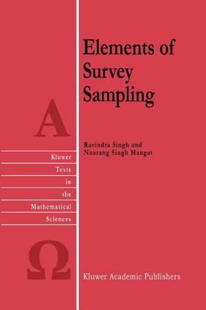 Elements of Survey Sampling de R. Singh