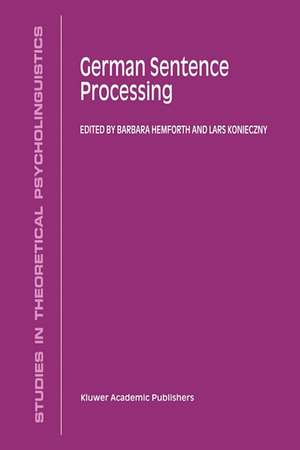 German Sentence Processing de B. Hemforth