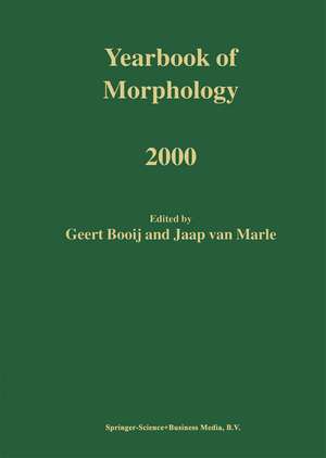 Yearbook of Morphology 2000 de G.E. Booij