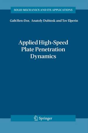 Applied High-Speed Plate Penetration Dynamics de Gabi Ben-Dor