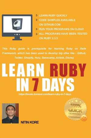 LEARN RUBY IN 7 DAYS de Nitin Kore