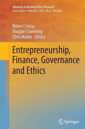 Entrepreneurship, Finance, Governance and Ethics de Robert Cressy