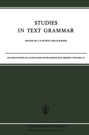 Studies in Text Grammar de J.S. Petöfi