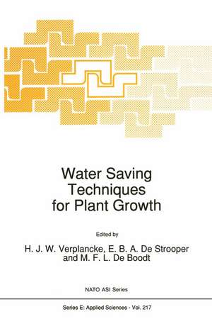 Water Saving Techniques for Plant Growth de H. Verplancke