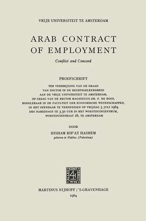 Arab Contract of Employment de Hisham Rif'at Hashem