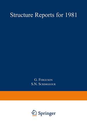 Structure Reports for 1981: Organic Section de G. Ferguson