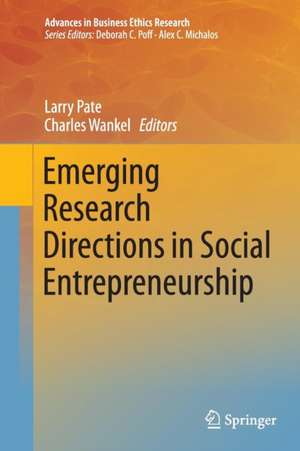 Emerging Research Directions in Social Entrepreneurship de Larry Pate