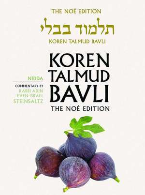 Koren Talmud Bavli, Noe Edition, Vol 42: Nidda, Hebrew/English, Large, Color de Adin Steinsaltz