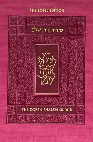 Koren Shalem Siddur with Tabs, Compact, Pink de Koren Publishers