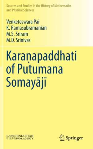 Karaṇapaddhati of Putumana Somayājī de Venketeswara Pai